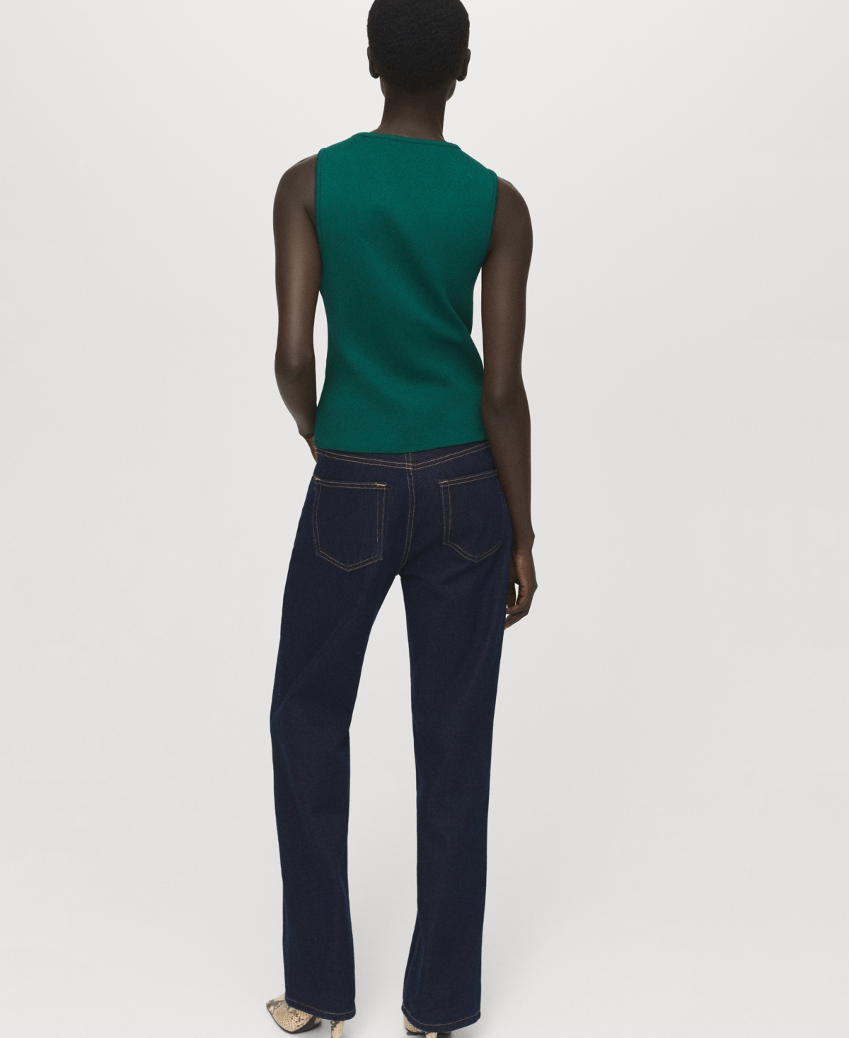 Mango Jewel Button Knit Vest In Multi