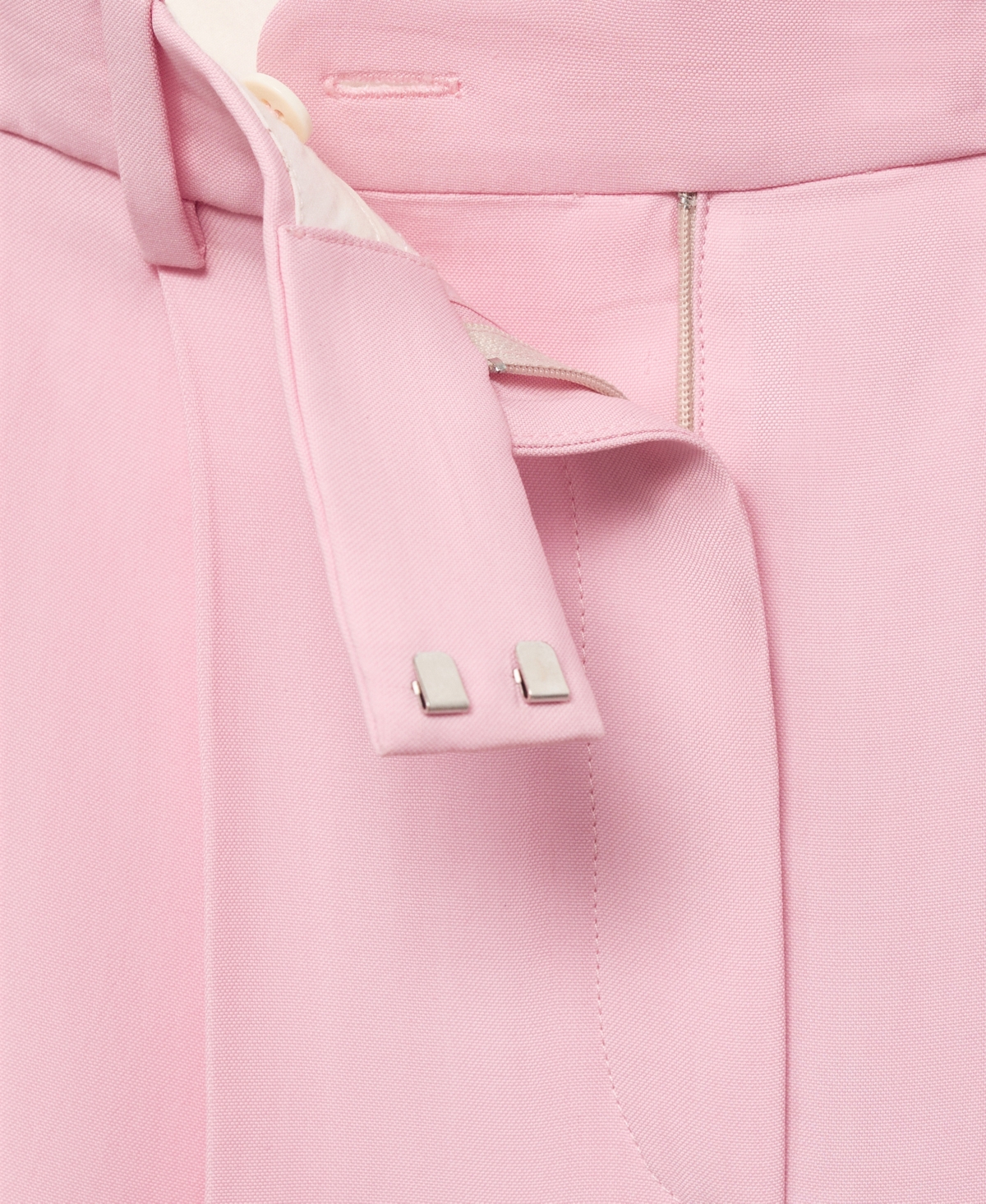 Mango Pleat Front Wide Leg Pants In Pink