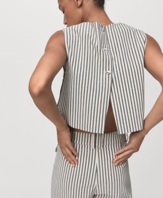 Women's Buttons Striped Top