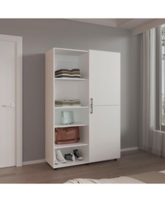 Brewster Wardrobe, 2 Doors, 6 Legs, 5 Shelves