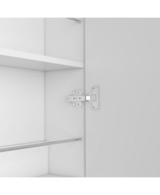 17.2'' Particle Board Charlotte Xl Shoe Rack, Five Interior Shelves, Mirror, Single Door Cabinet