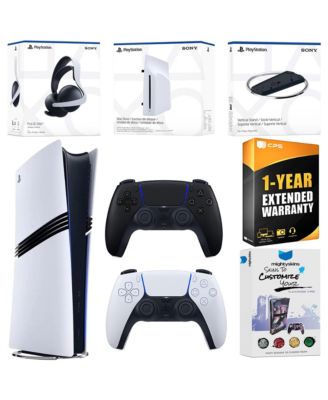 PlayStation 5 Pro Digital Bundle with Disc Drive, Extra Controller, Pulse Elite Wireless Gaming Headset, Vertical Stand, MightySkins Voucher and