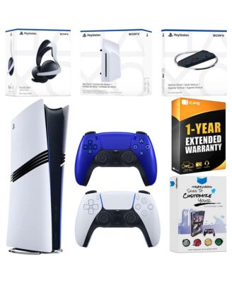 PlayStation 5 Pro Digital Bundle with Disc Drive, Extra Controller, Pulse Elite Wireless Gaming Headset, Vertical Stand, MightySkins Voucher and