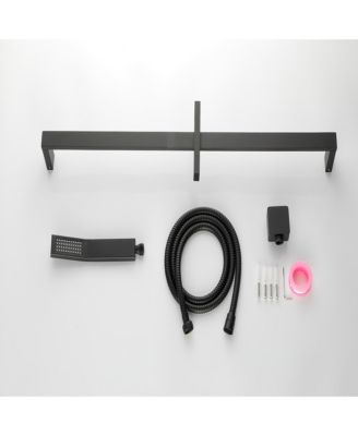 Handheld Shower with 28-Inch Slide Bar and 59-Inch Hose,Black