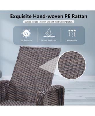 ArcLine PE Wicker Outdoor Chaise Lounge Recliner with Olefin Cushions