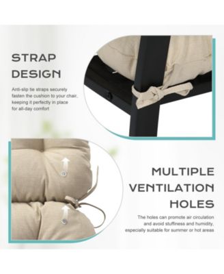 Tufted Rocking Chair Cushion, High Back Chair Cushion with Waterproof and Fade-Resistant, Set of 2