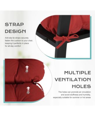 Tufted Rocking Chair Cushion, High Back Chair Cushion with Waterproof and Fade-Resistant, Set of 2