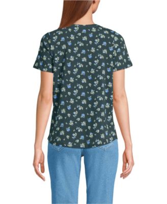 Women's Petite Short Sleeve Lightweight Jersey Gathered Shoulder T-Shirt