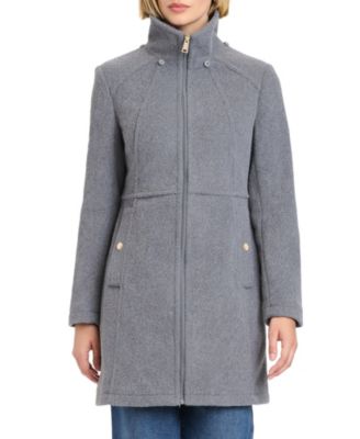 Women's Zip Front Walker Coat With Detachable Hood