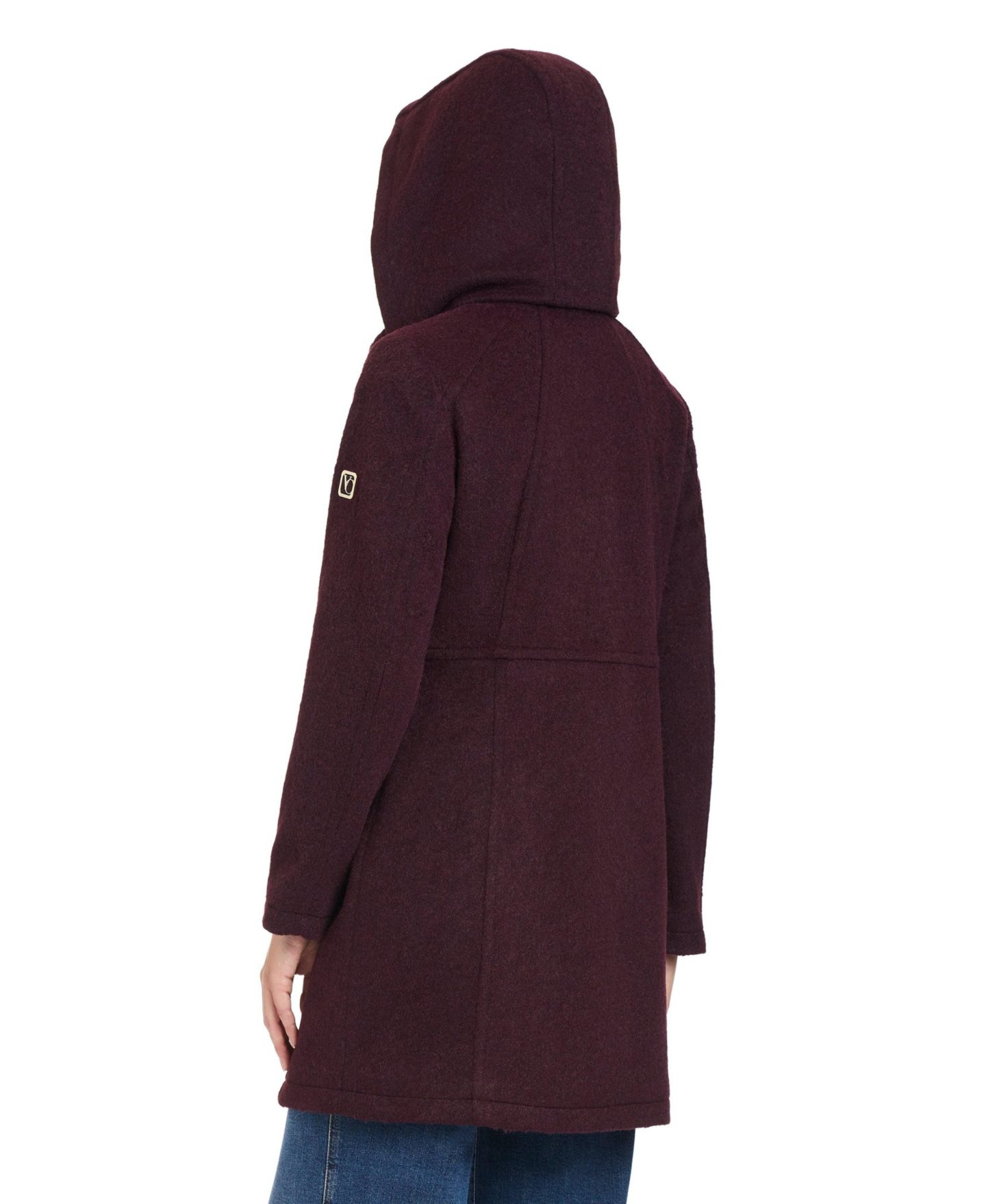 Женское пальто Vince Camuto Zip Front Walker Coat With Detachable Hood, цвет: Бордовый — фото 4