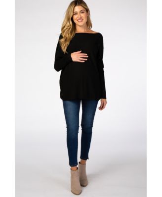Maternity Soft Knit Boatneck Dolman Sleeve Sweater