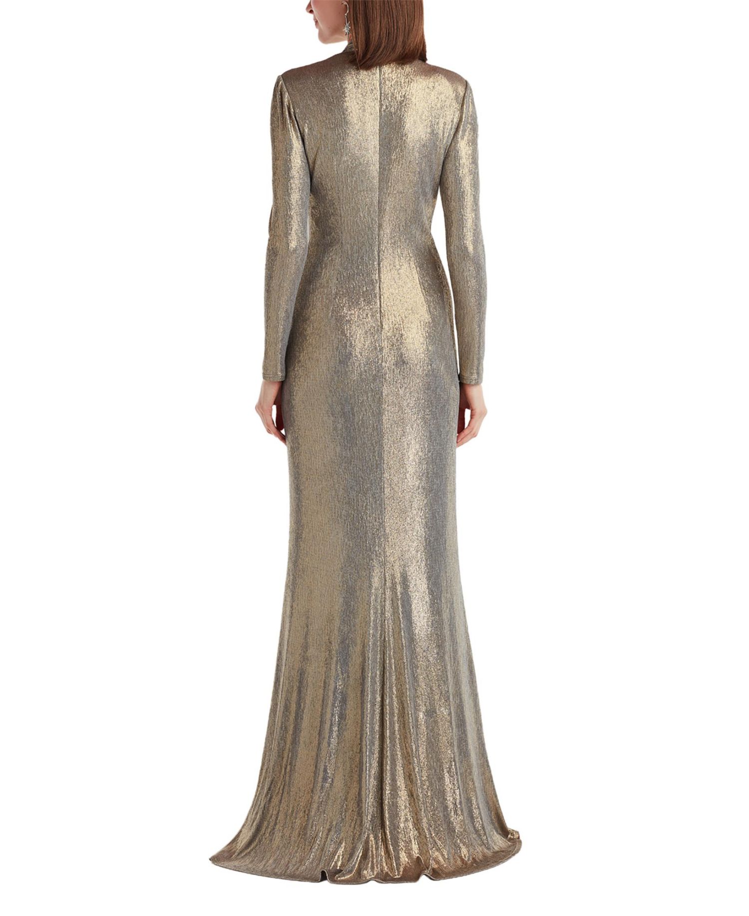 Women's Ferrum Metallic Twist Drape Gown