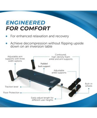 InLine Traction System Joints and Back Stretch Bench, Blue Gray