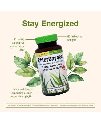 Chloroxygen Chlorophyll Concentrate: 60-Count Bottle of Softgels