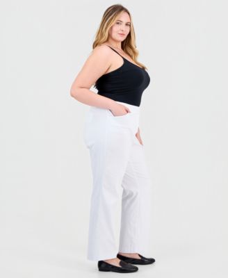 Plus Size Curvy-Fit Straight-Leg Pants, Exclusively at Macy's