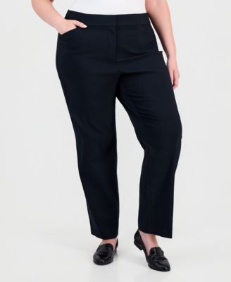 Plus Size Curvy-Fit Straight-Leg Pants, Exclusively at Macy's