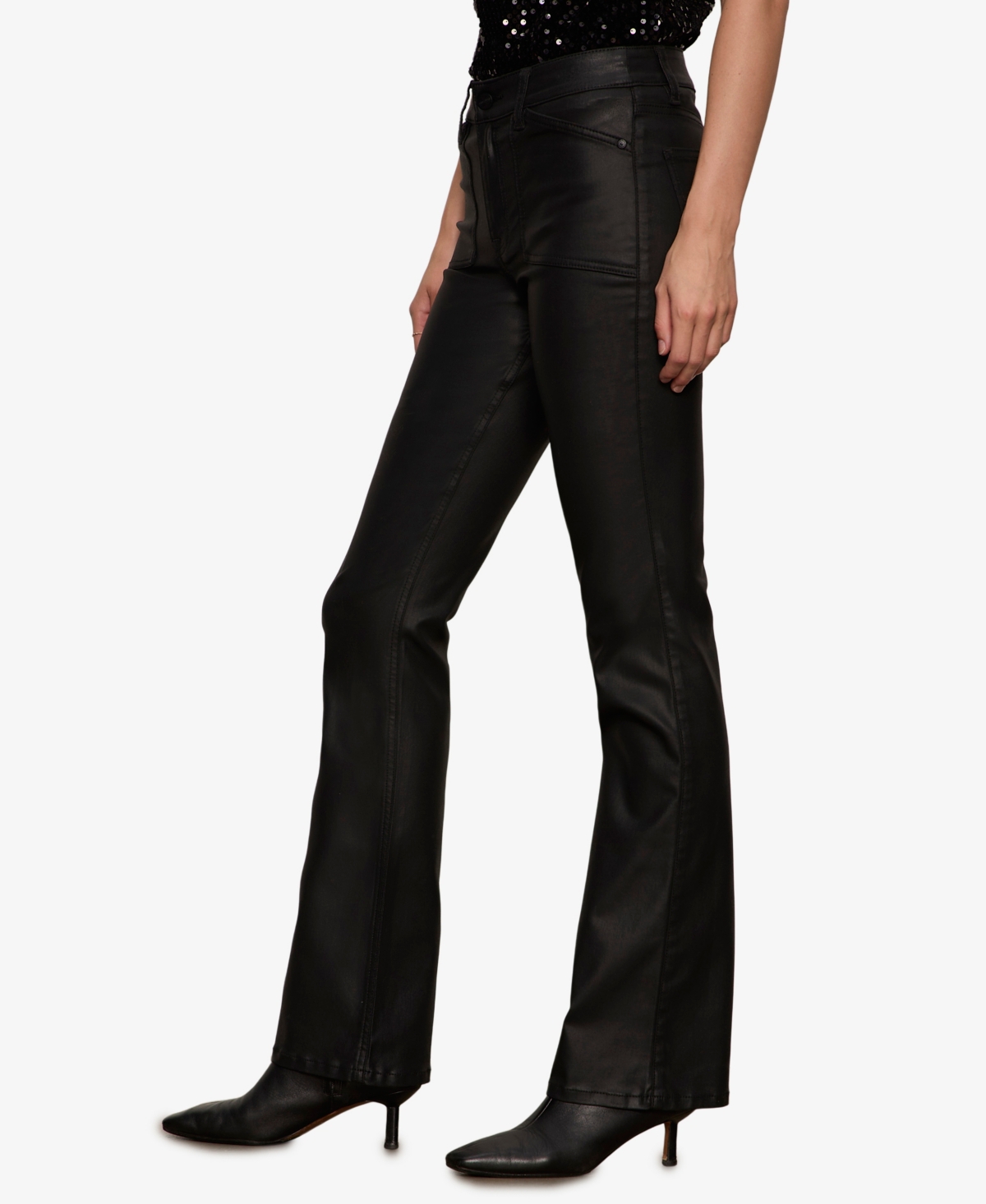 Sanctuary Women's Slick Brook Bootcut Stretch Pants In Black