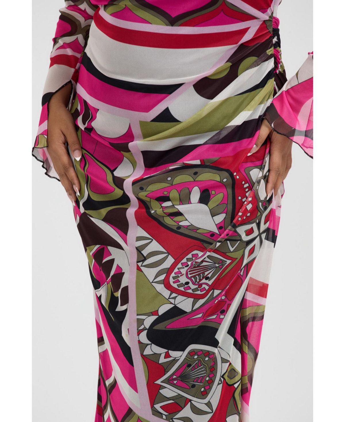 Fashion-szn Curve Plus Abstract Print Maxi Dress