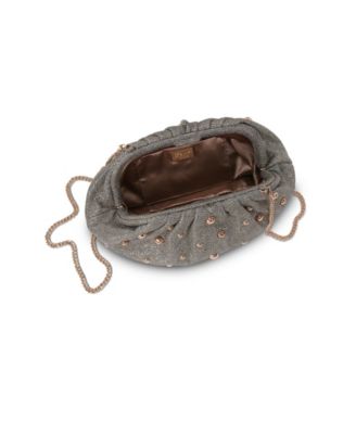Woman's Margot Pleated Beaded Pouch Clutch