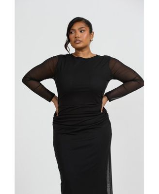 Women's Curve Long Sleeved Midaxi Dress