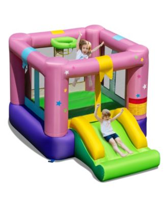 Inflatable Bounce House Bouncy Castle w/Slide & Basketball Rim 480W Blower