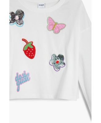 Girls's T-shirt with applique shapes