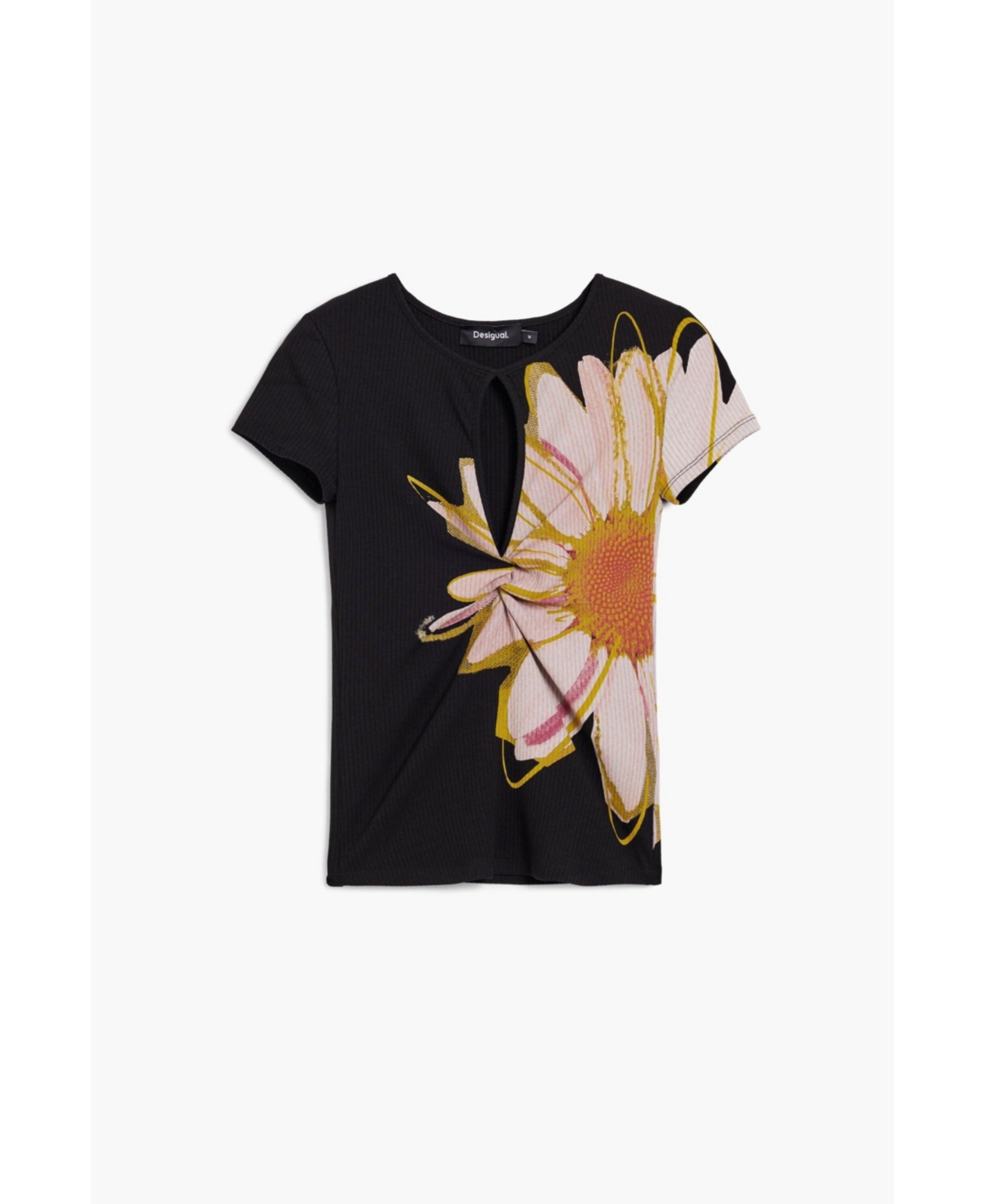 Desigual Women's Short-sleeve floral T-shirt with opening