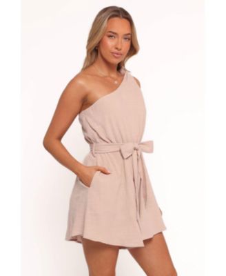 Women's Levana One Shoulder Romper - Beige