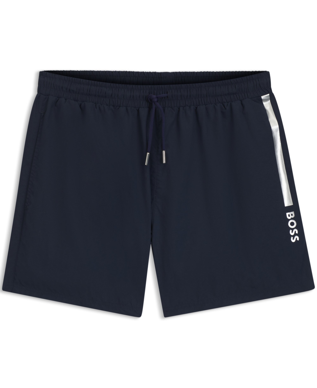Hugo Boss Boss By  Men's Foil-printed Logo Swim Shorts In Blue