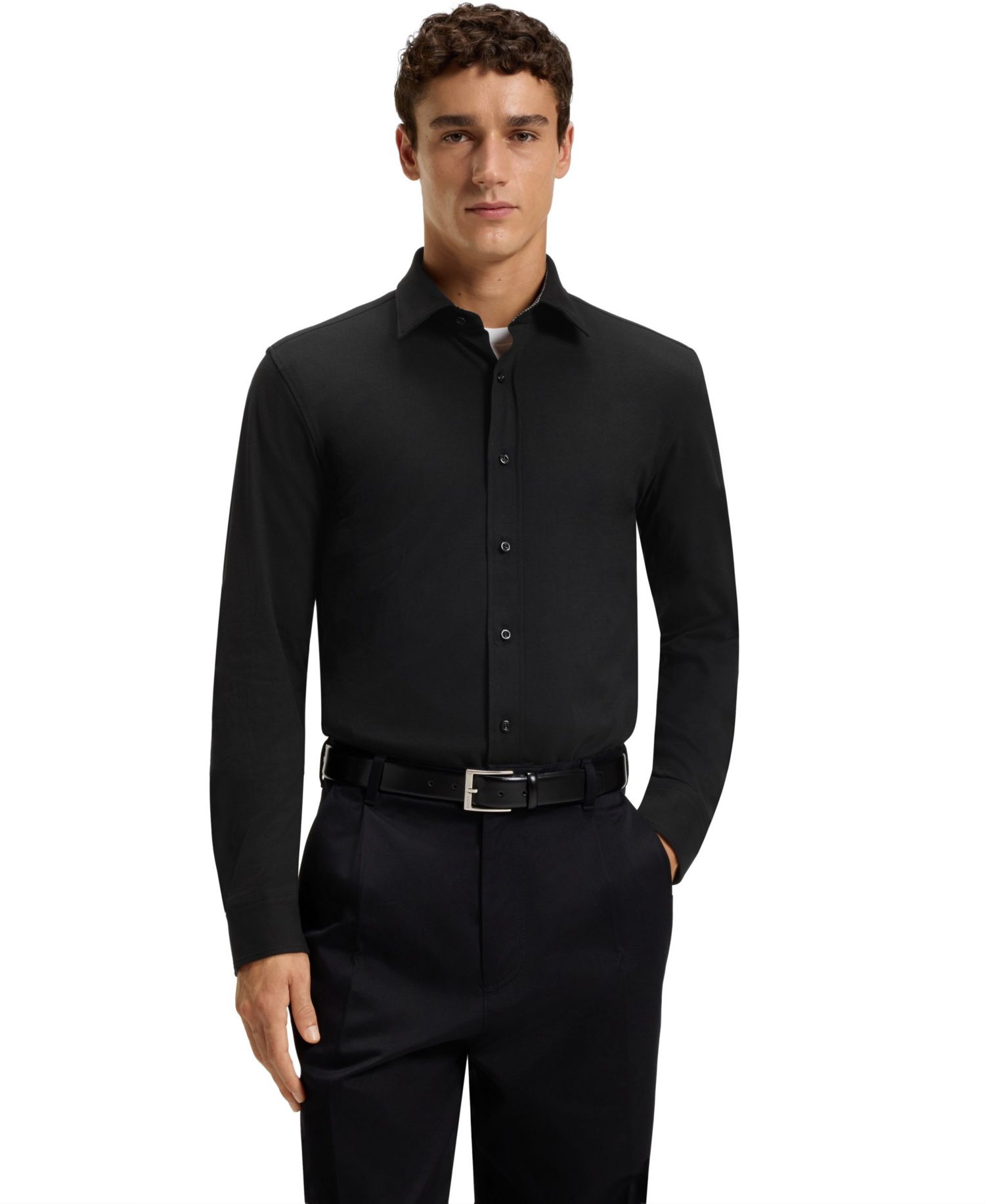 Men's Stretch Cotton Slim-Fit Dress Shirt