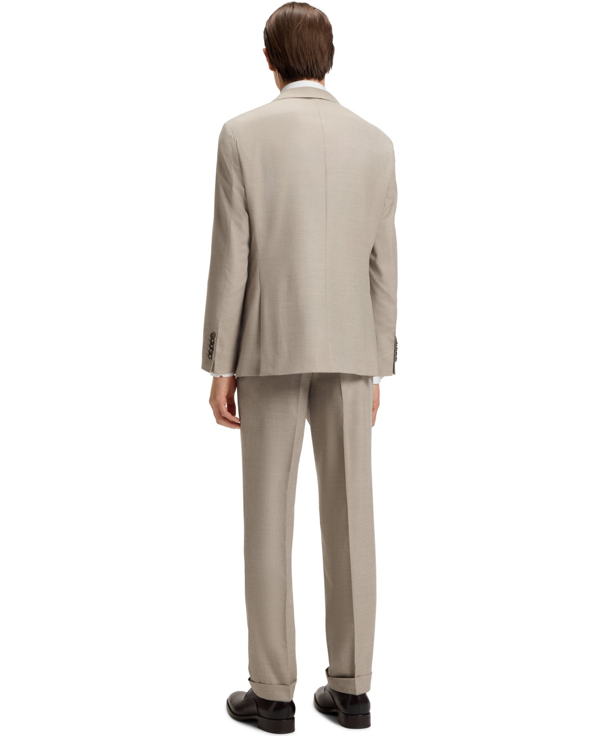 Hugo Boss Boss Huge Slim Fit Solid Wool Suit In Neutral