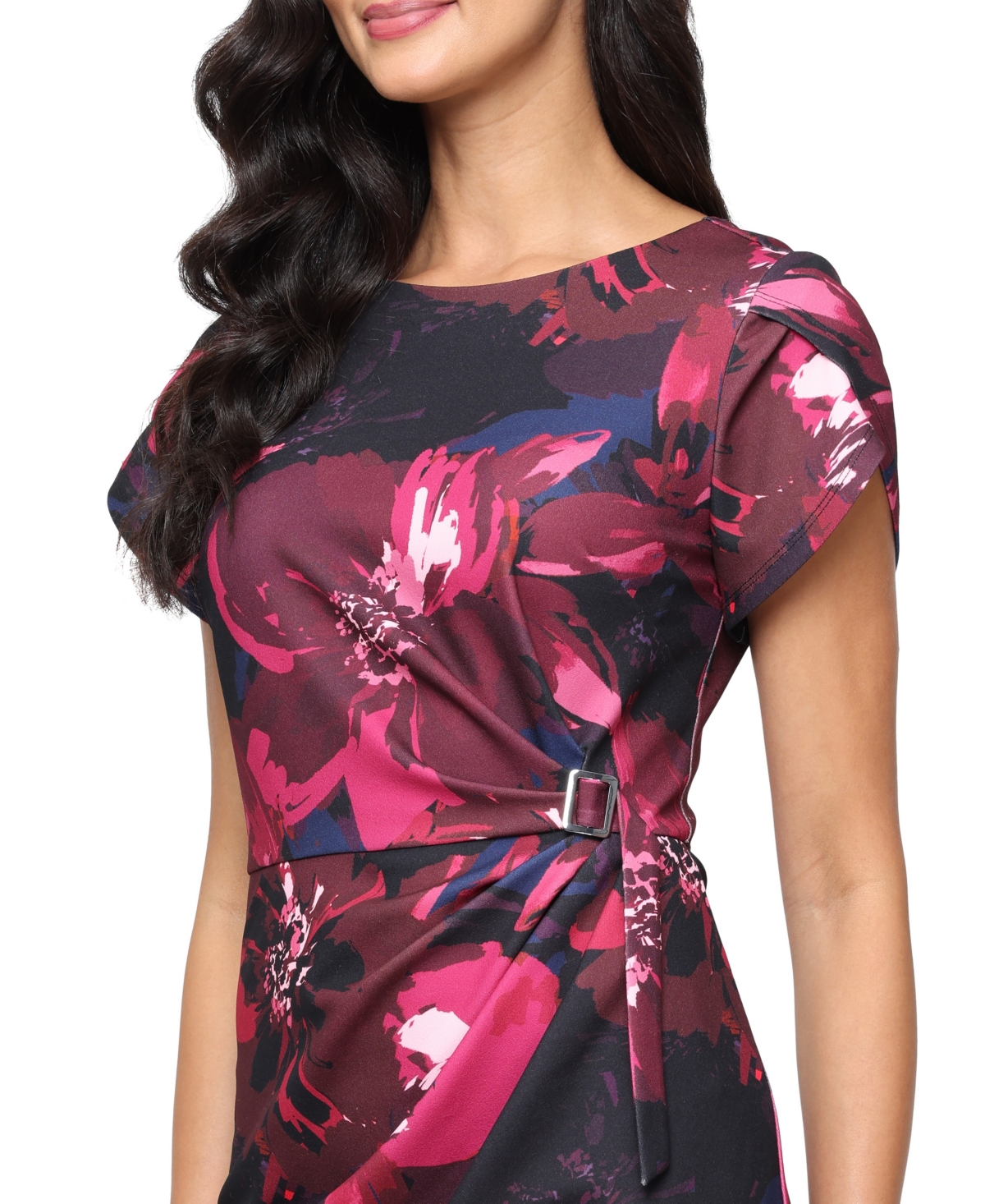 Sl Fashions Women's Tulip Detail Sheath Dress
