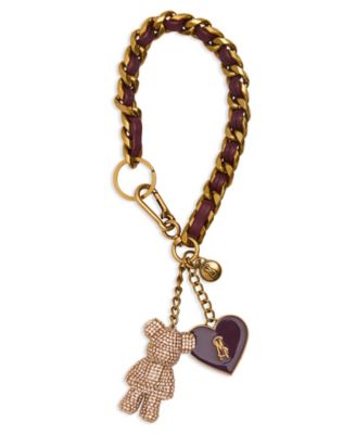 Boxed Rhinestone Heart and Bear Bag Charms