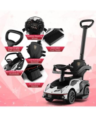 3-in-1 Licensed Lamborghini Ride on Push Car with Handle Guardrail