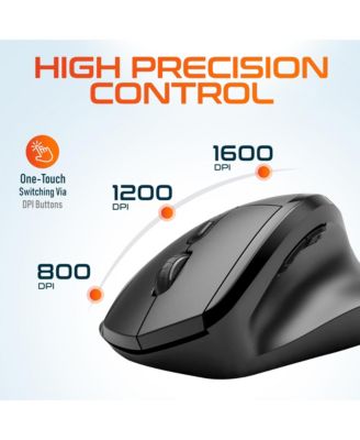 S30 Ergonomic Wireless Optical Mouse, 3 Adjustable DPI (DMERGS30-WB)