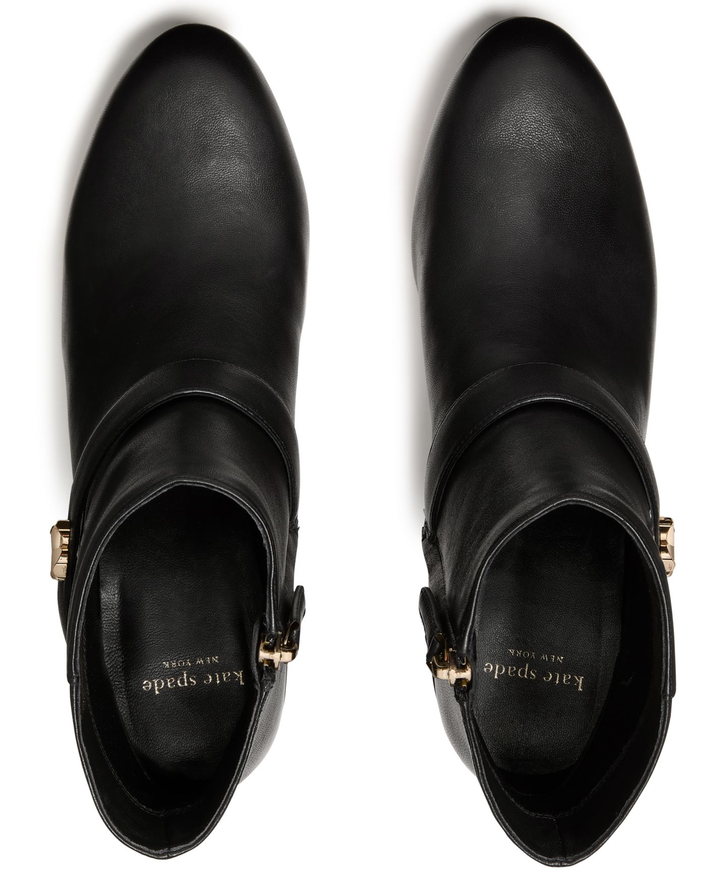 Женские ботинки Kate Spade New York Spade Flower Block Heel Ankle Booties, цвет: Чёрный кожаный — фото 4