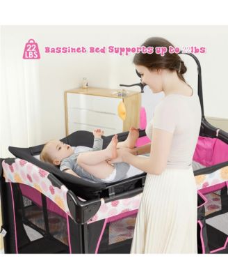 Baby Bedside Sleeper Portable Bassinet 4-in-1 Rolling Bassinet