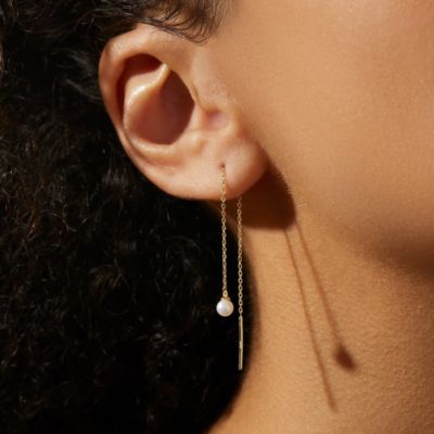  Pearl Threader Earrings - Abrielle