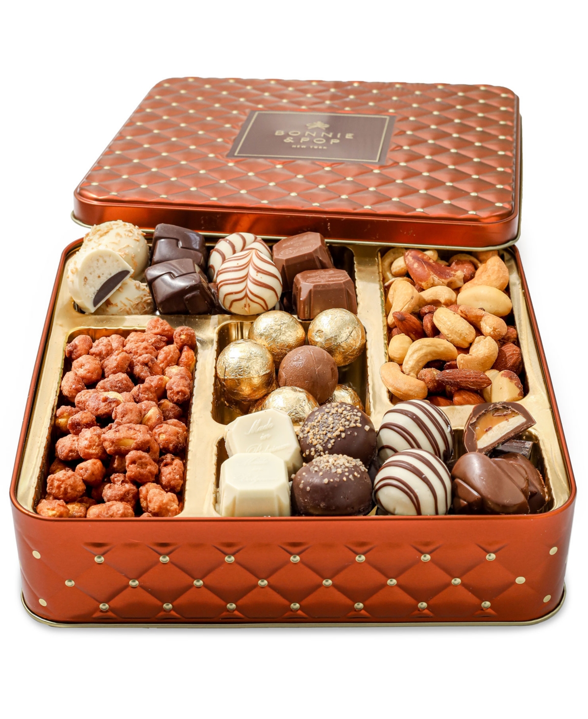 Bonnie & Pop Holiday Mixed Copper Gift Tin, 7 Sections