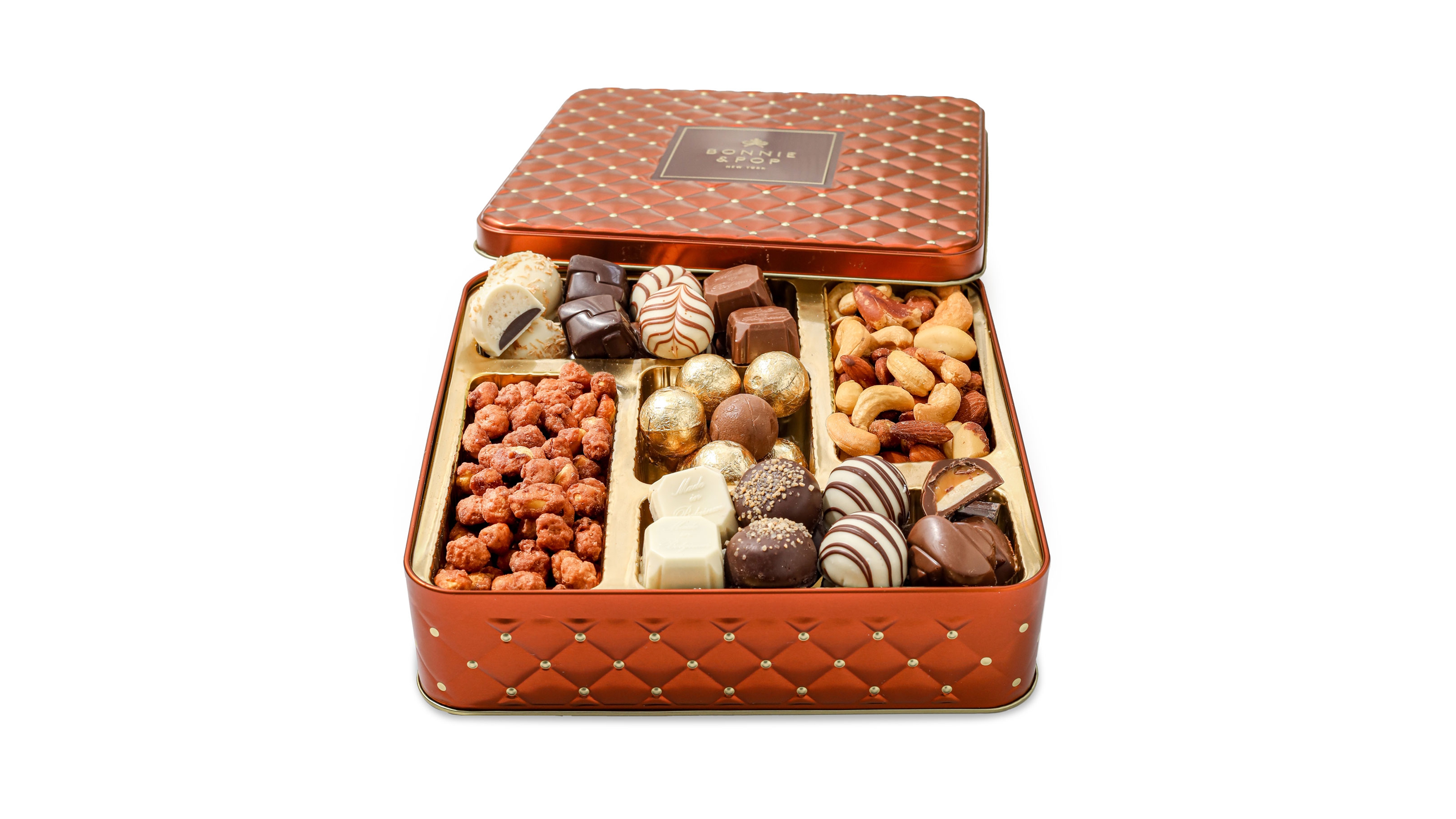 Bonnie & Pop Holiday Mixed Copper Gift Tin, 7 Sections