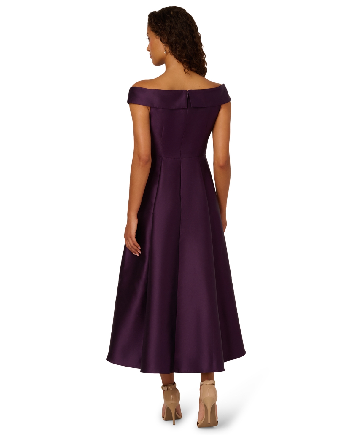 Adrianna Papell Women's Off-the-shoulder Midi Dress In Purple