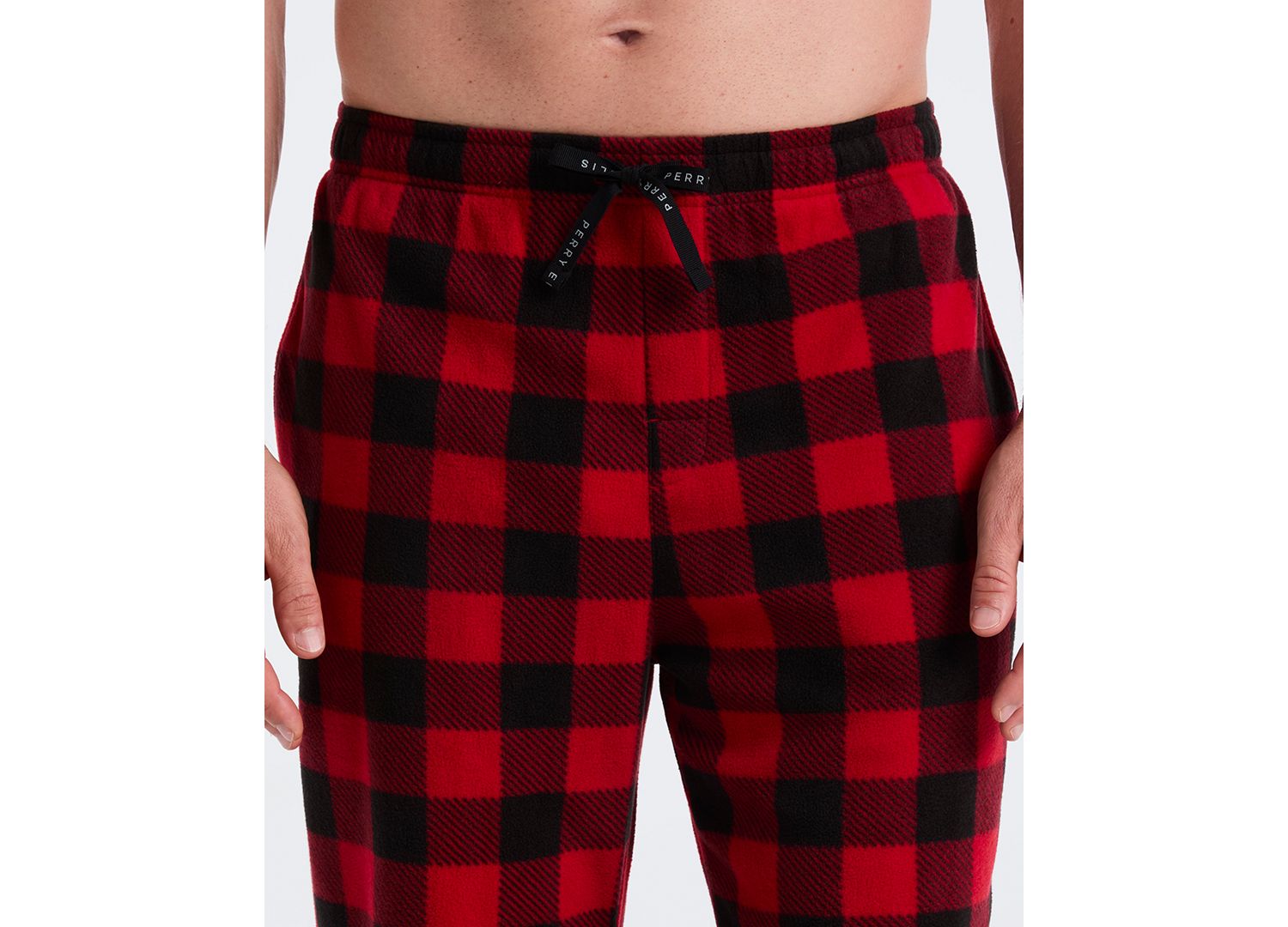 Men's Fleece Buffalo Plaid Print Sleep Pants
