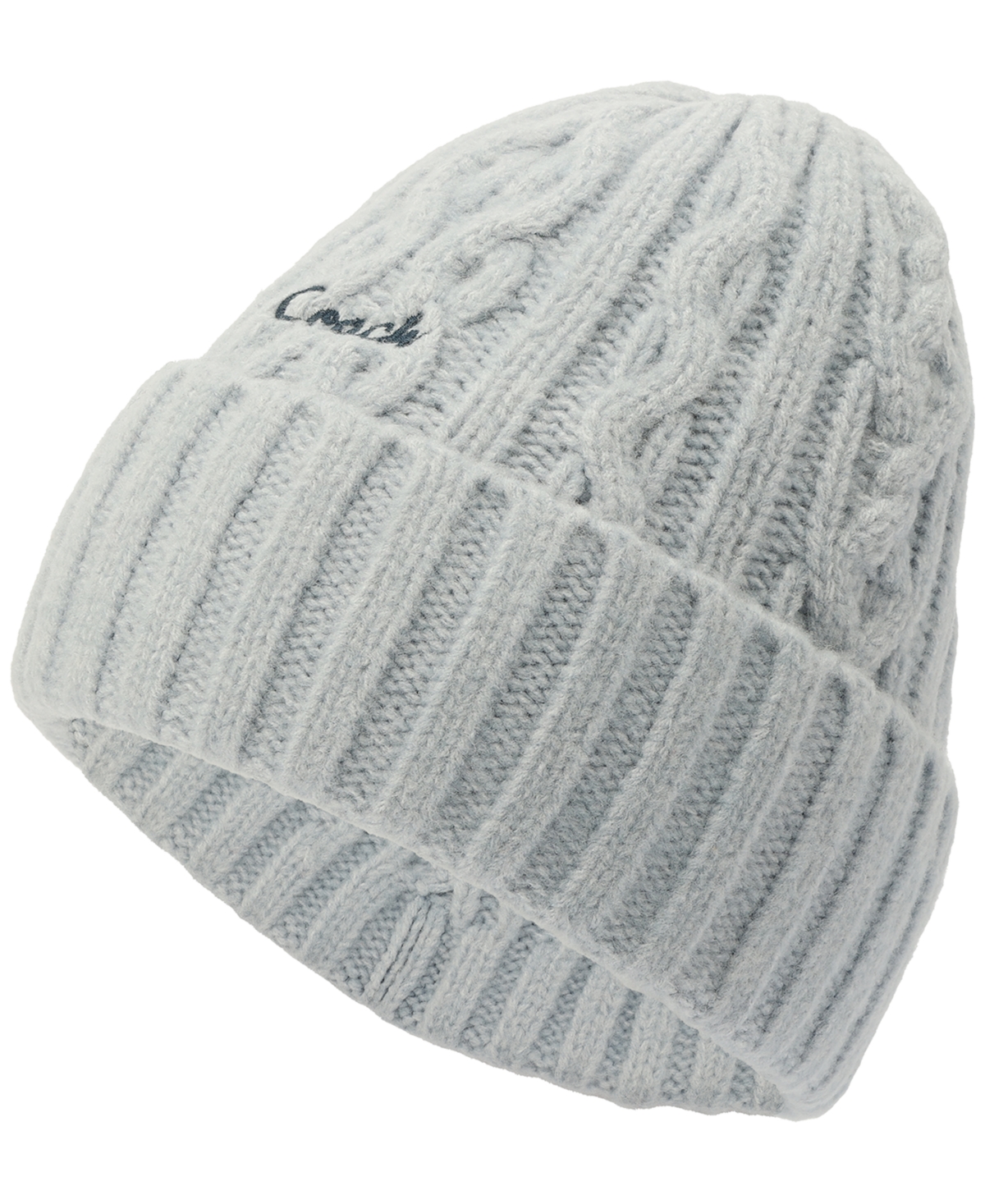 Coach Women's Embroidered Cable-Knit Beanie Hat