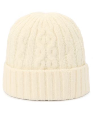 Women's Embroidered Cable-Knit Beanie Hat