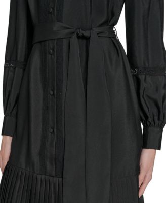 Women's Pleated Shirt Dress