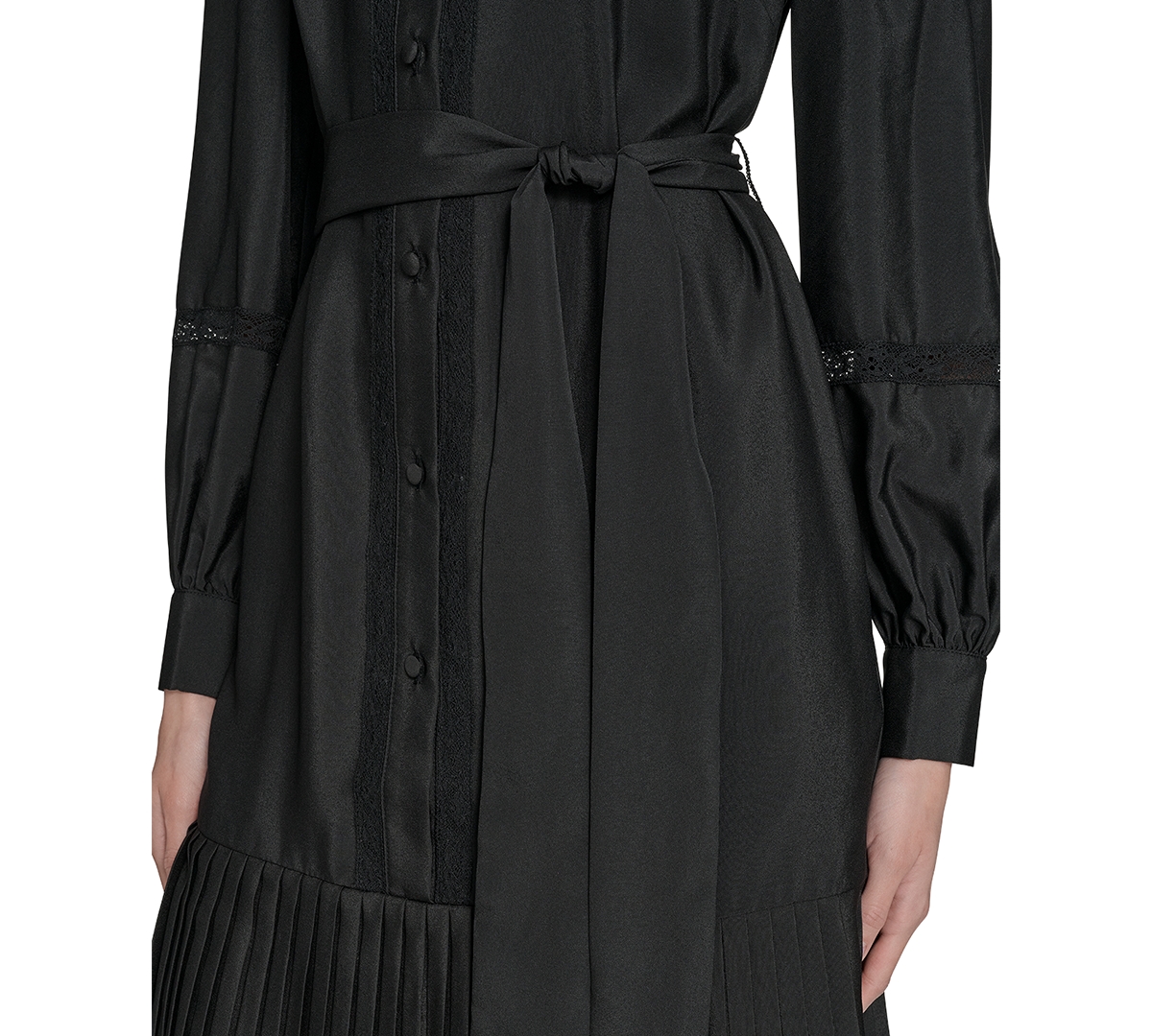 Eliza J Women's Pleated Shirt Dress In Black