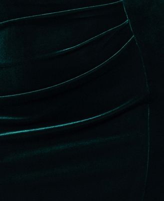 Plus Size Off-Shoulder Ruched Velvet Dress