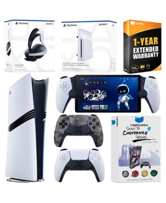 PlayStation 5 Pro 2TB of Storage Digital Bundle with Disc Drive, Extra Controller, Pulse Elite Headset, PlayStation Portal, MightySkins Voucher