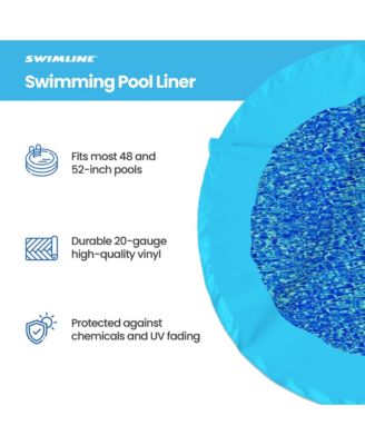 15 Foot Swirl Blue Round Above Ground Swimming Pool Wall Overlap Liner