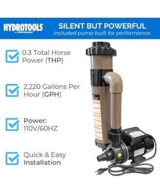 Hydrotools 70026HCK Cartridge Pool Filter Complete System 2220 GPH Pump